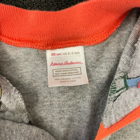 Hanna Andersson Zip Sleeper, orange construction trucks. 0-3 months. - Picture 2 of 2